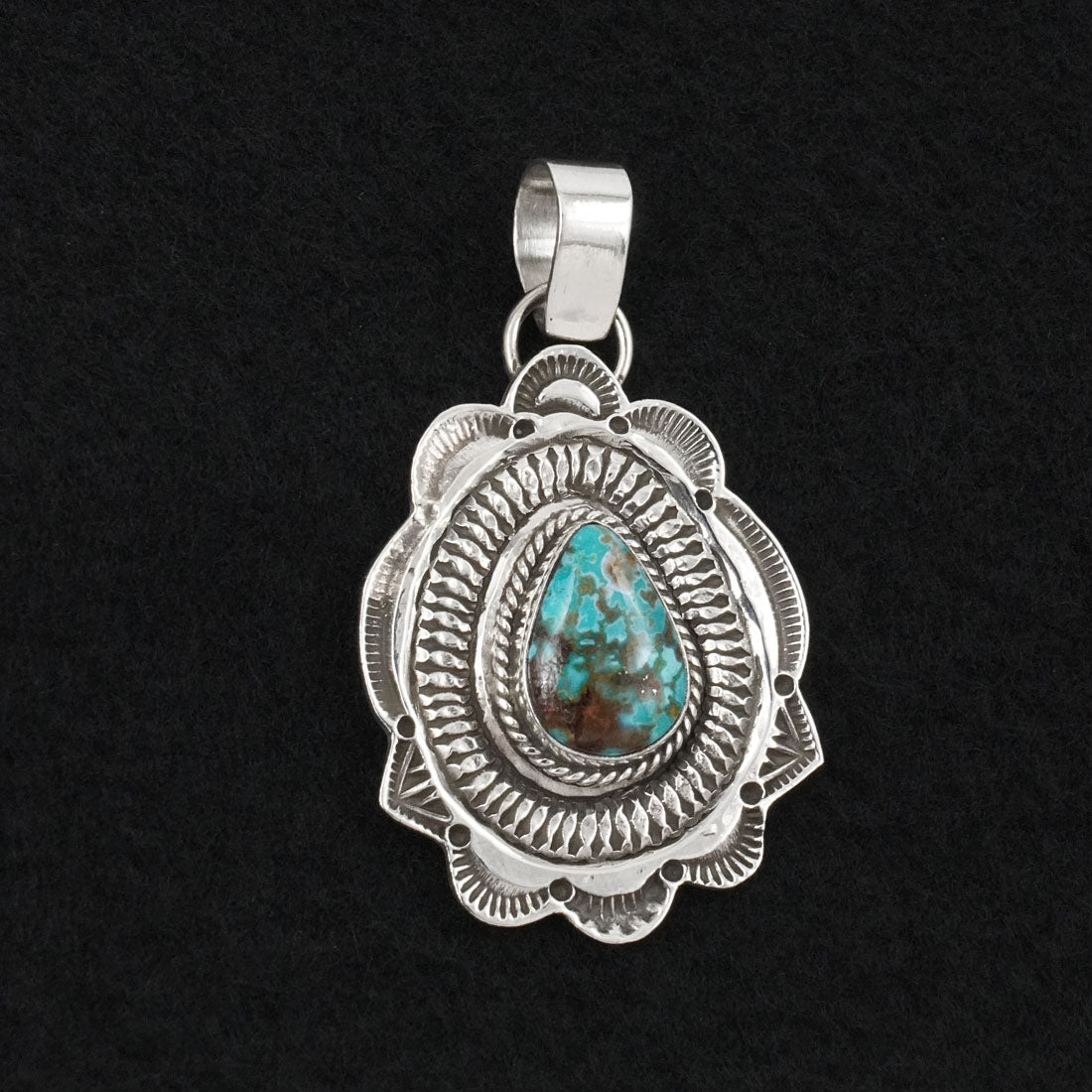Leonard Maloney Turquoise & Sterling Silver Pendant