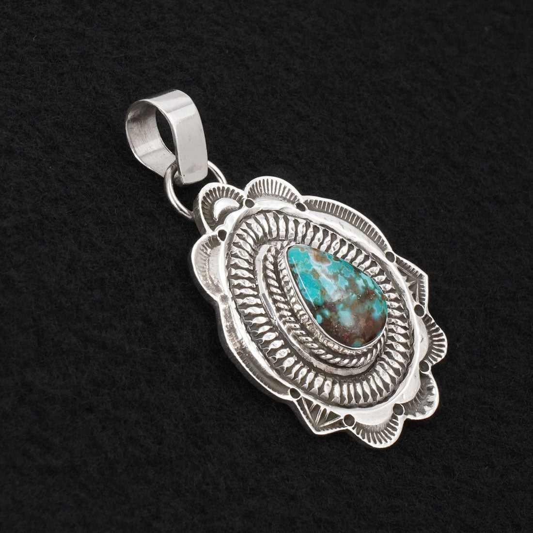 Leonard Maloney Turquoise & Sterling Silver Pendant