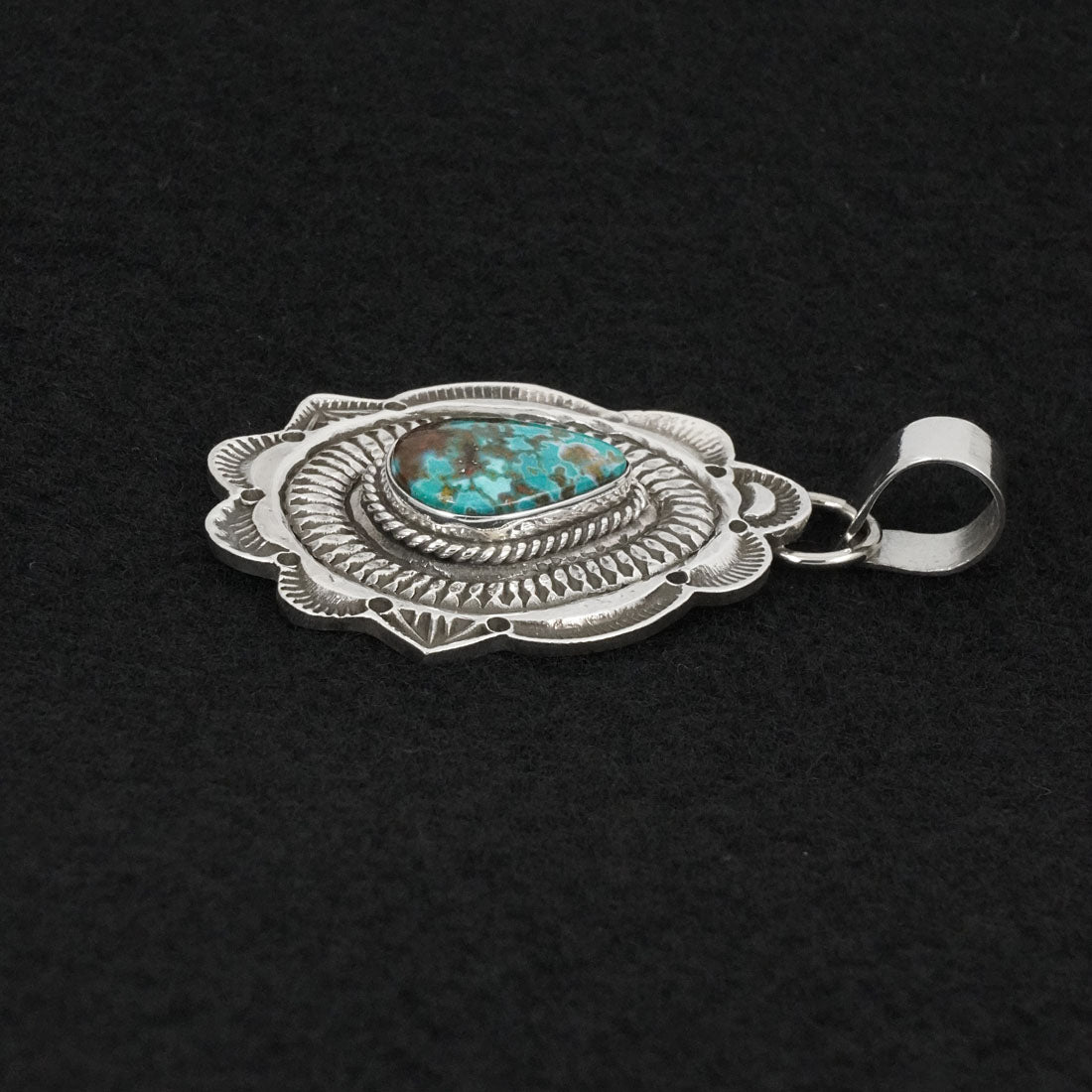 Leonard Maloney Turquoise & Sterling Silver Pendant