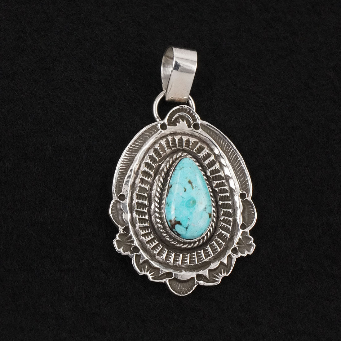 Leonard Maloney Turquoise & Sterling Silver Pendant