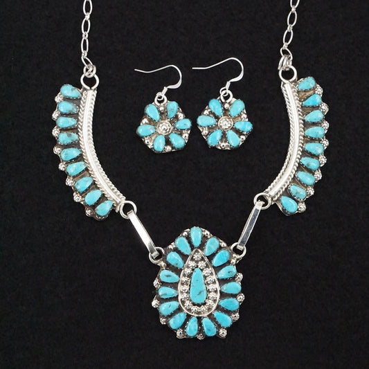 Vangie Tsabetsaye Turquoise & Sterling Silver Necklace & Earrings