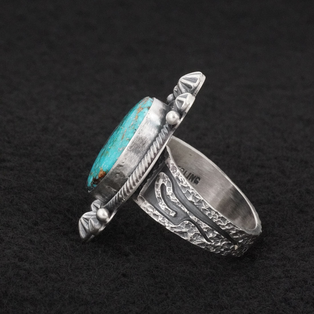 Daniel Benally Turquoise & Sterling Silver Ring Size 10
