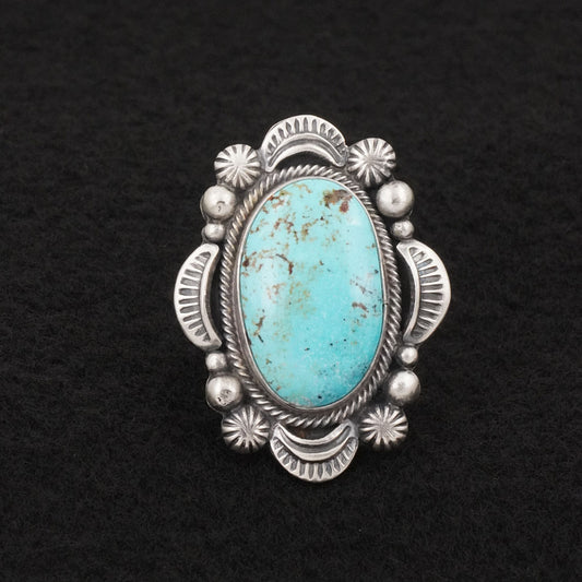 Jackson Hoskie Turquoise & Sterling Silver Ring Size 8