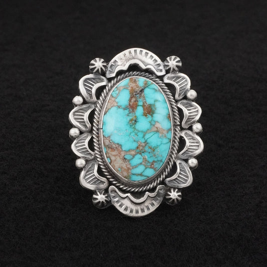 Jackson Hoskie Turquoise & Sterling Silver Ring Size 9