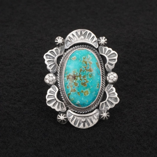 Jackson Hoskie Turquoise & Sterling Silver Ring Size 7.5