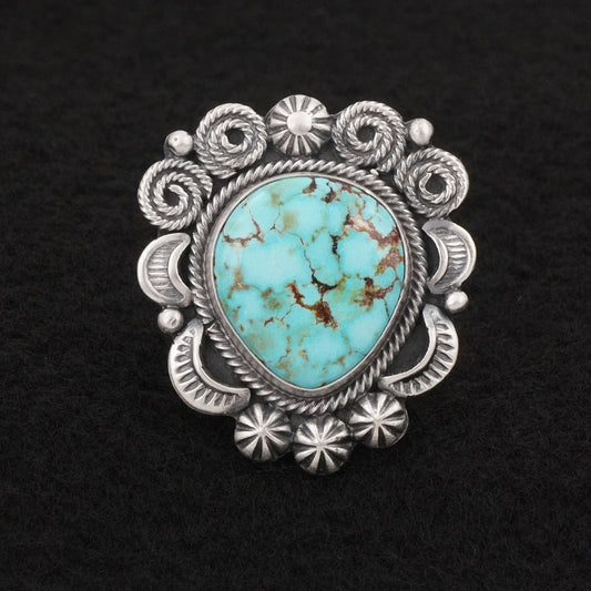 Jackson Hoskie Turquoise & Sterling Silver Ring Size 7