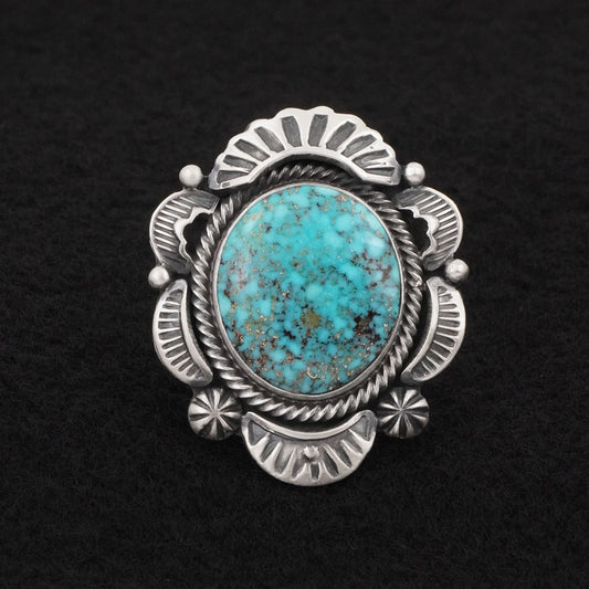 Jackson Hoskie Turquoise & Sterling Silver Ring Size 9