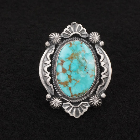 Jackson Hoskie Turquoise & Sterling Silver Ring Size 7