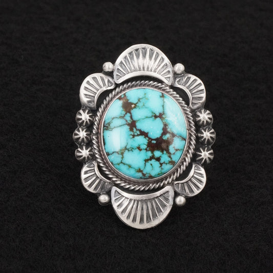 Jackson Hoskie Turquoise & Sterling Silver Ring Size 7