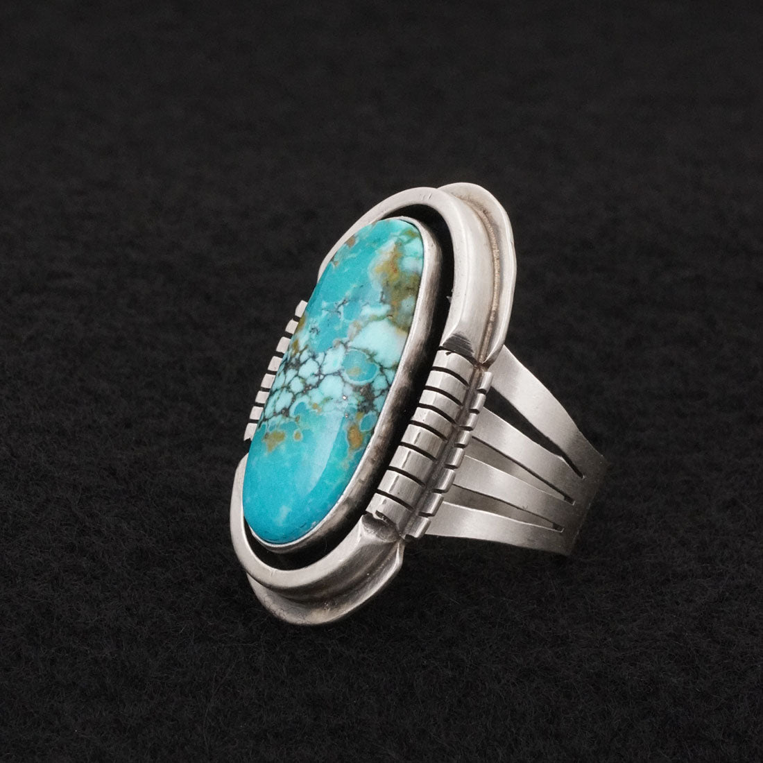 Paul Livingston Turquoise & Sterling Silver Ring Size 7
