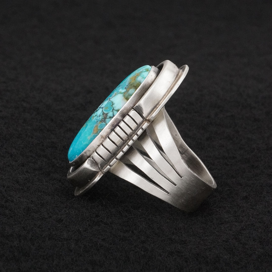 Paul Livingston Turquoise & Sterling Silver Ring Size 7