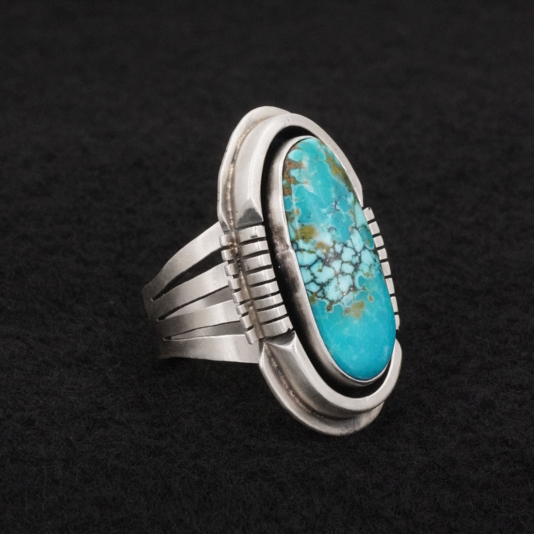 Paul Livingston Turquoise & Sterling Silver Ring Size 7