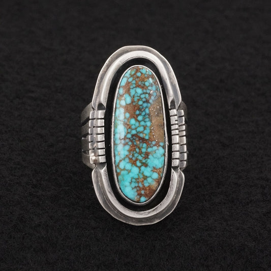 Paul Livingston Turquoise & Sterling Silver Ring Size 8.5