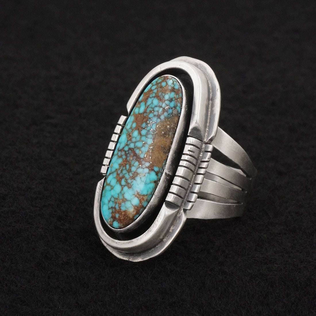 Paul Livingston Turquoise & Sterling Silver Ring Size 8.5