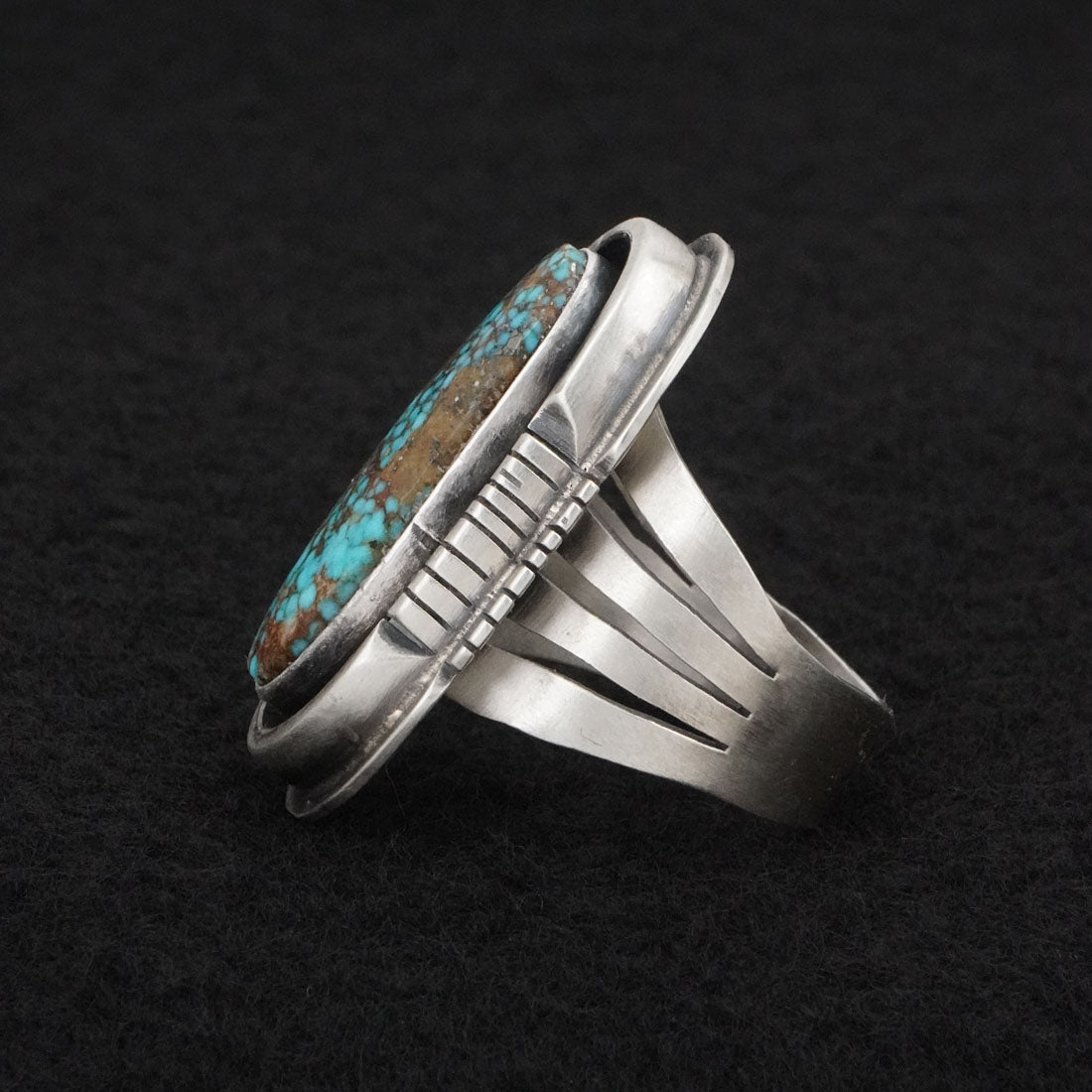 Paul Livingston Turquoise & Sterling Silver Ring Size 8.5
