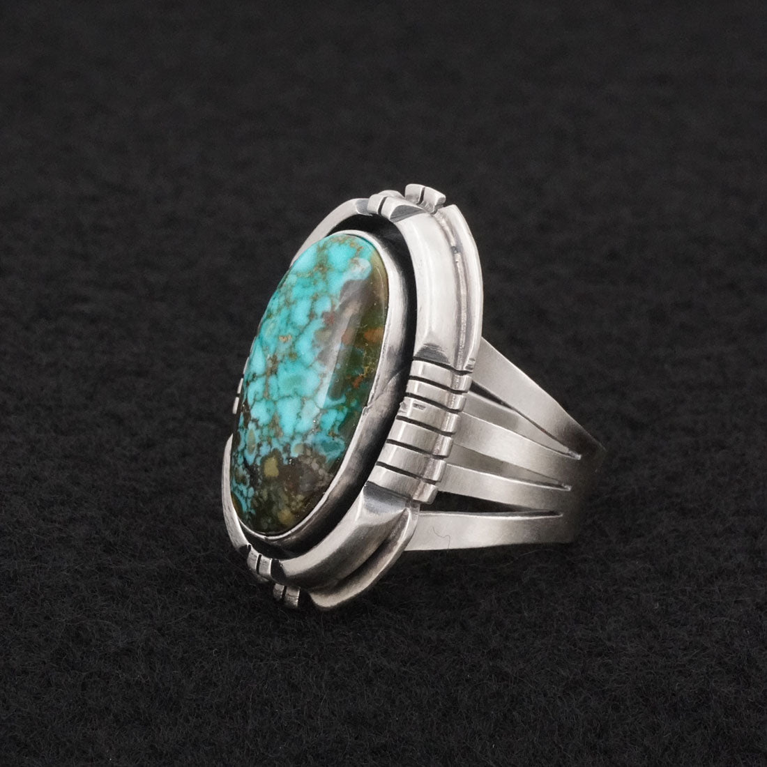 Paul Livingston Turquoise & Sterling Silver Ring Size 7