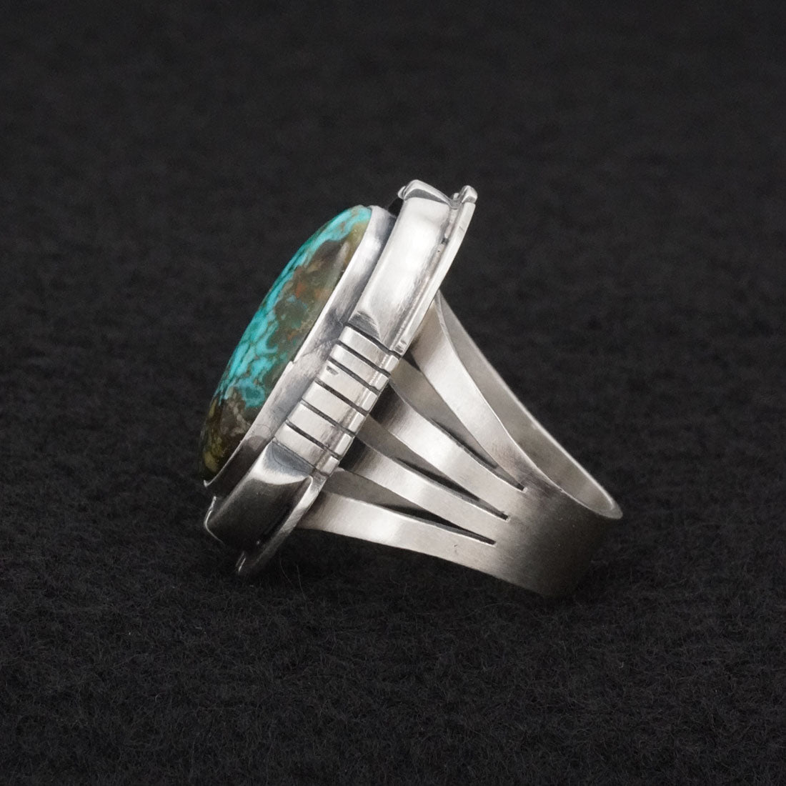 Paul Livingston Turquoise & Sterling Silver Ring Size 7