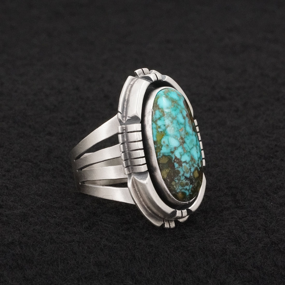 Paul Livingston Turquoise & Sterling Silver Ring Size 7