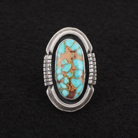 Paul Livingston Turquoise & Sterling Silver Ring Size 8.5