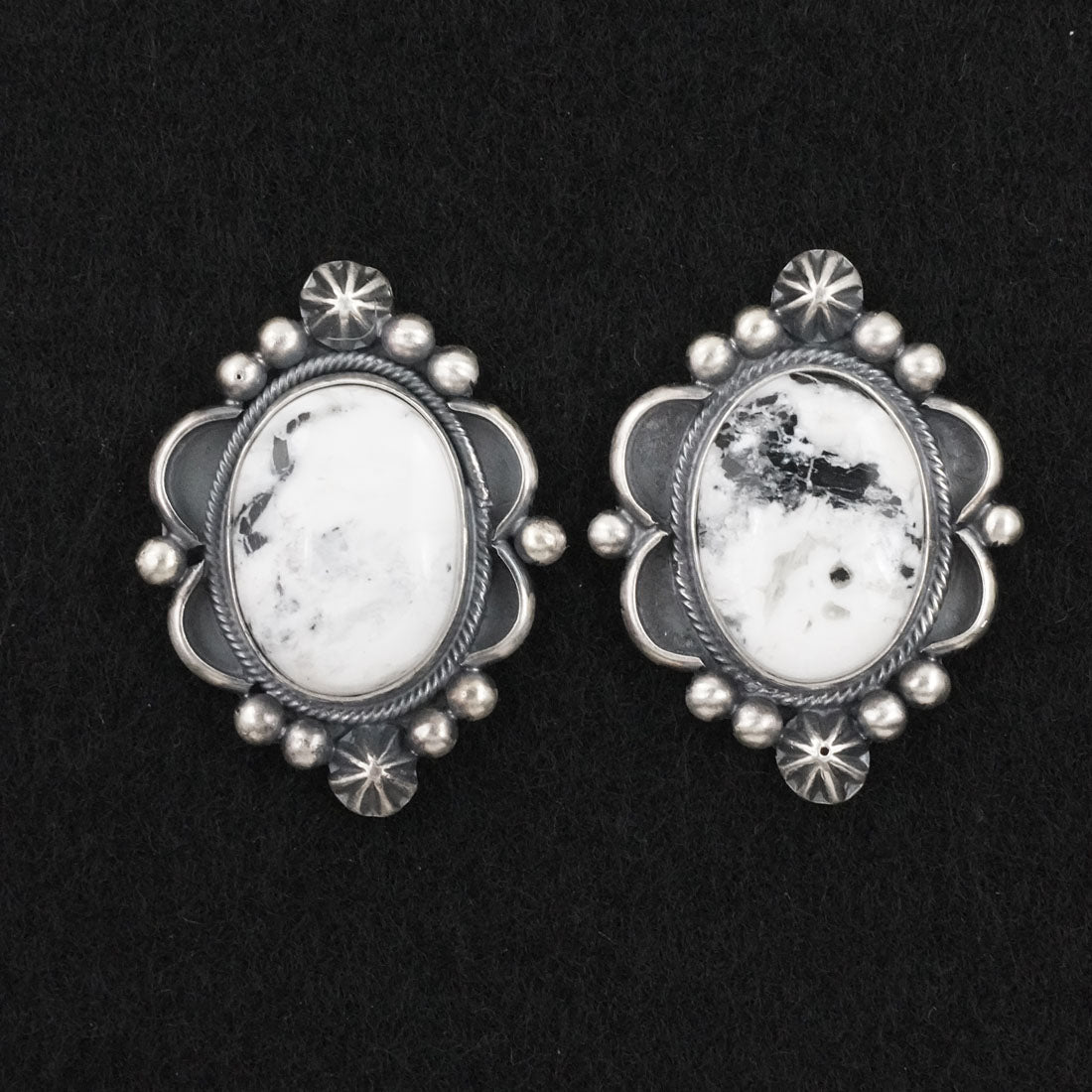 Paul Livingston White Buffalo & Sterling Silver Squash Blossom Set