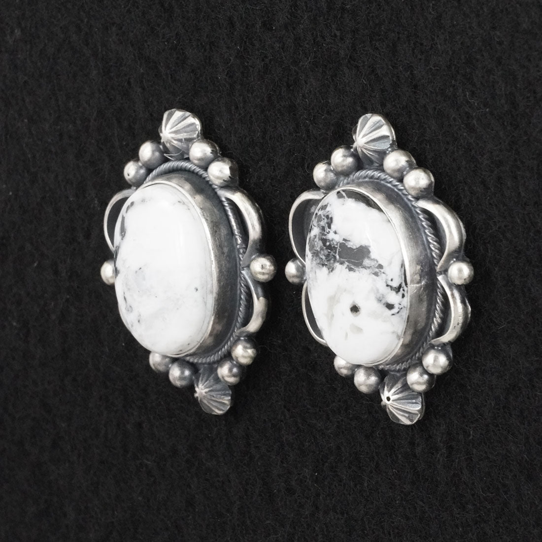 Paul Livingston White Buffalo & Sterling Silver Squash Blossom Set