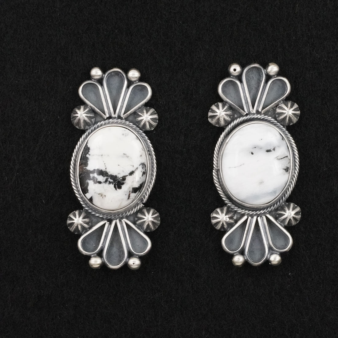 Paul Livingston White Buffalo & Sterling Silver Squash Blossom Set