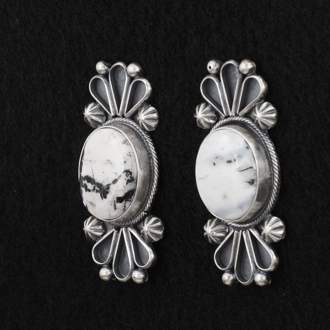 Paul Livingston White Buffalo & Sterling Silver Squash Blossom Set