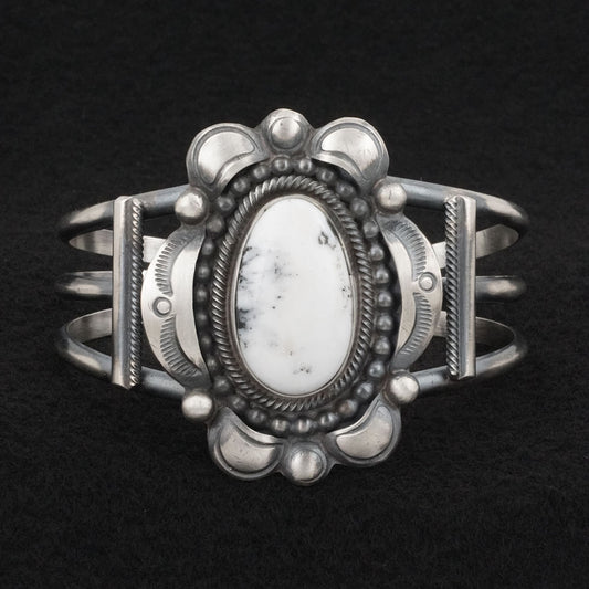 Leslie Nez White Buffalo & Sterling Silver Bracelet