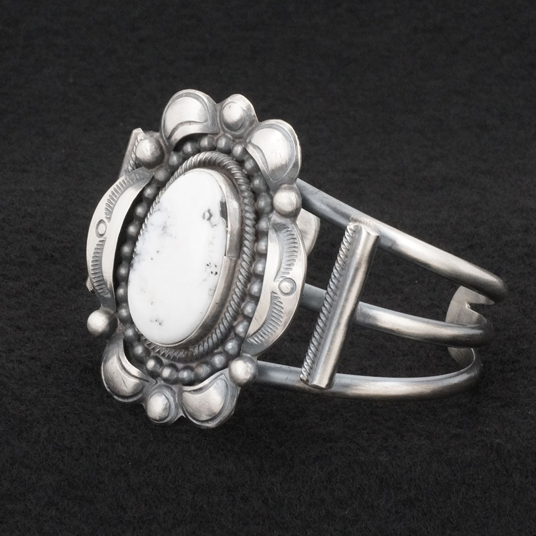 Leslie Nez White Buffalo & Sterling Silver Bracelet