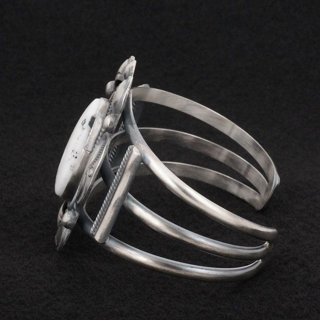 Leslie Nez White Buffalo & Sterling Silver Bracelet