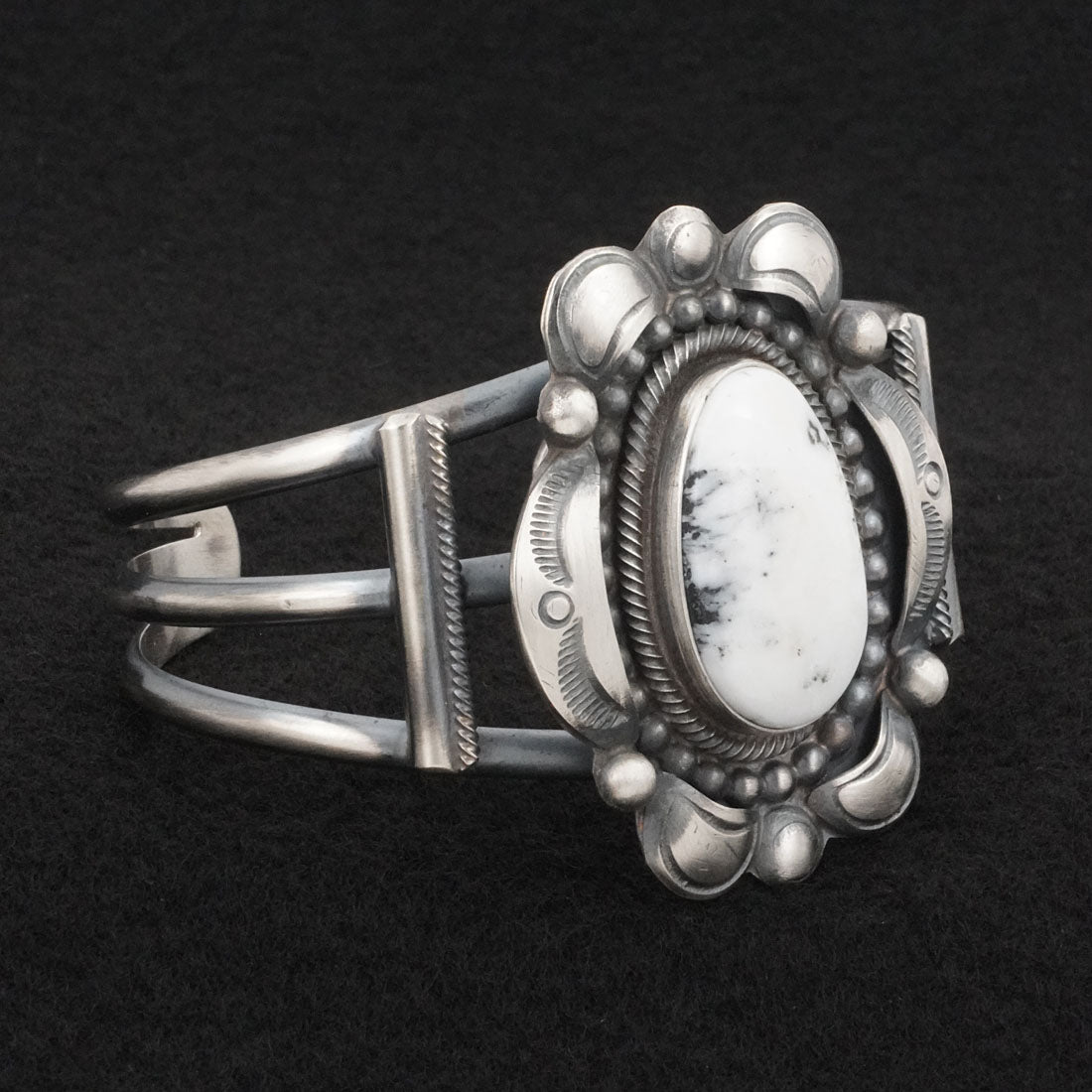 Leslie Nez White Buffalo & Sterling Silver Bracelet