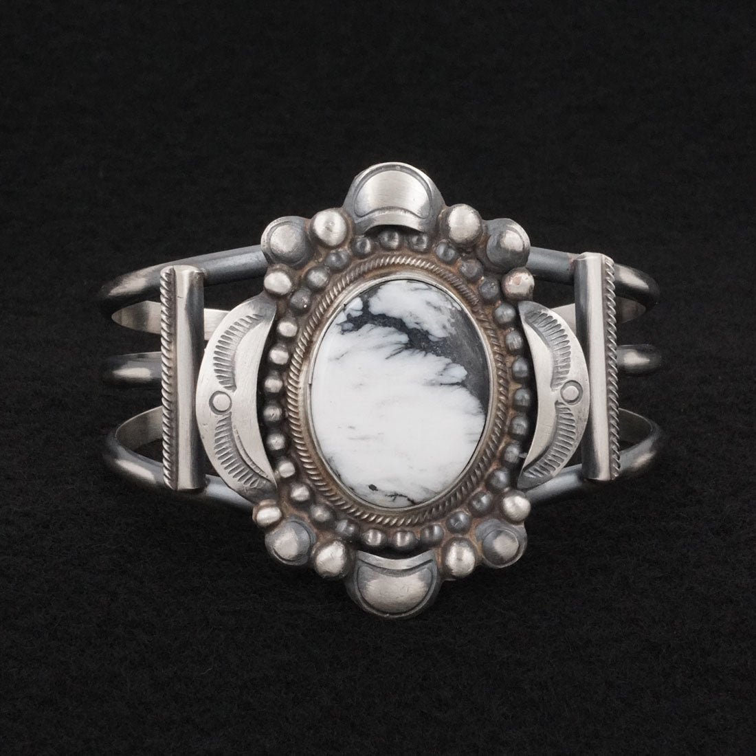 Leslie Nez White Buffalo & Sterling Silver Bracelet