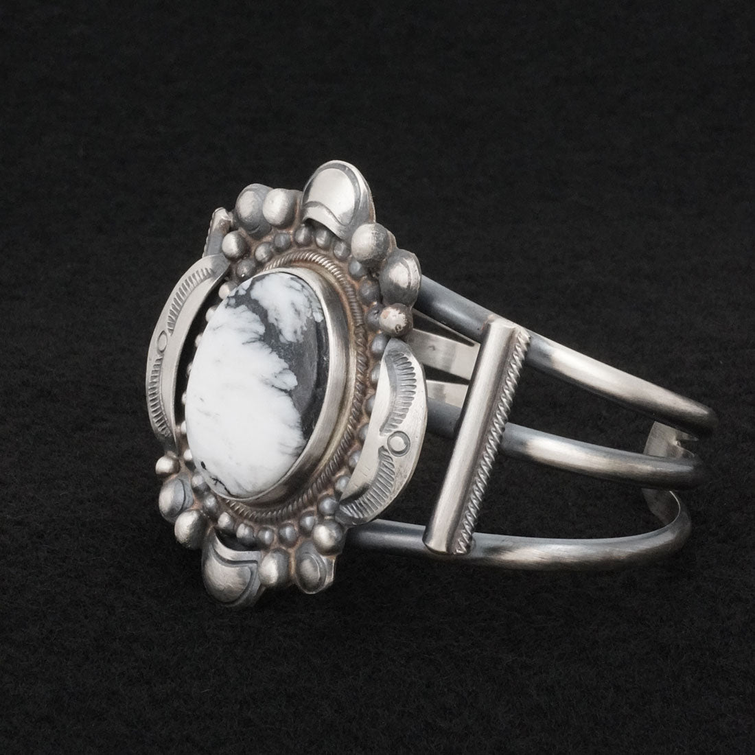 Leslie Nez White Buffalo & Sterling Silver Bracelet