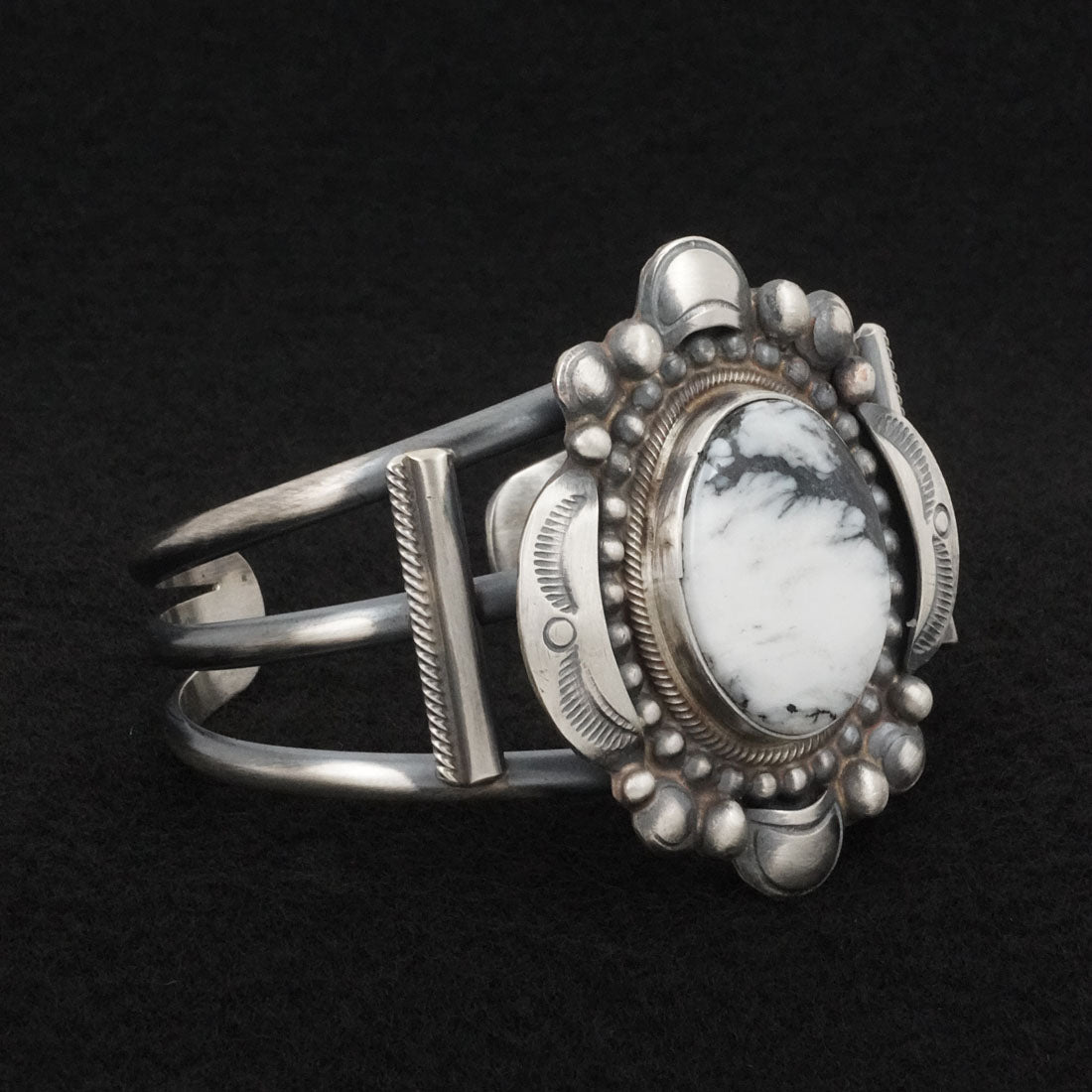 Leslie Nez White Buffalo & Sterling Silver Bracelet