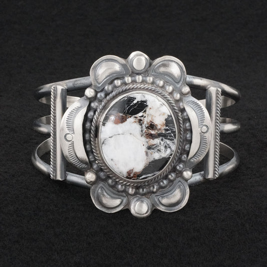 Leslie Nez White Buffalo & Sterling Silver Bracelet