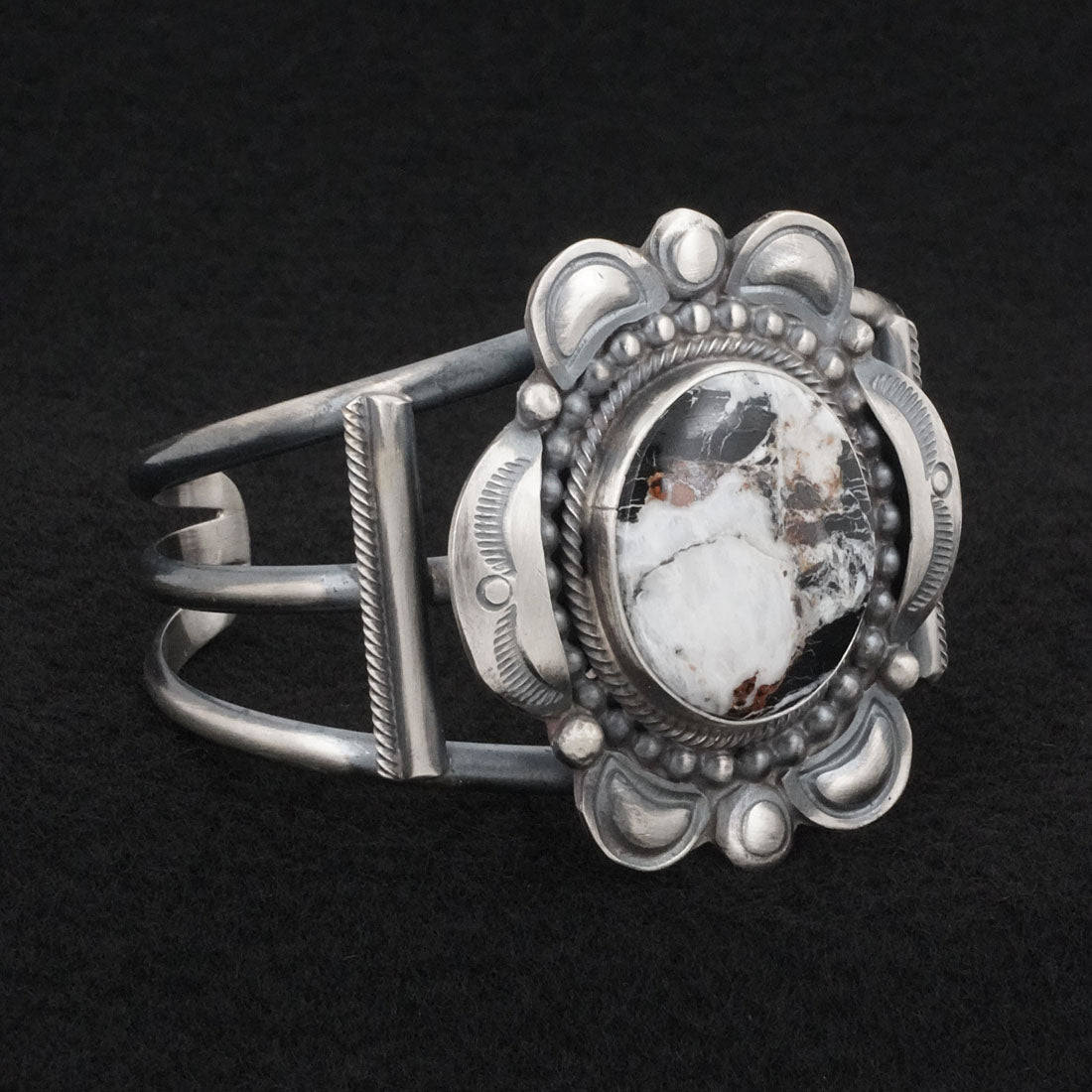 Leslie Nez White Buffalo & Sterling Silver Bracelet