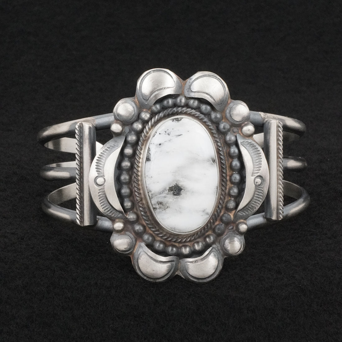 Leslie Nez White Buffalo & Sterling Silver Bracelet