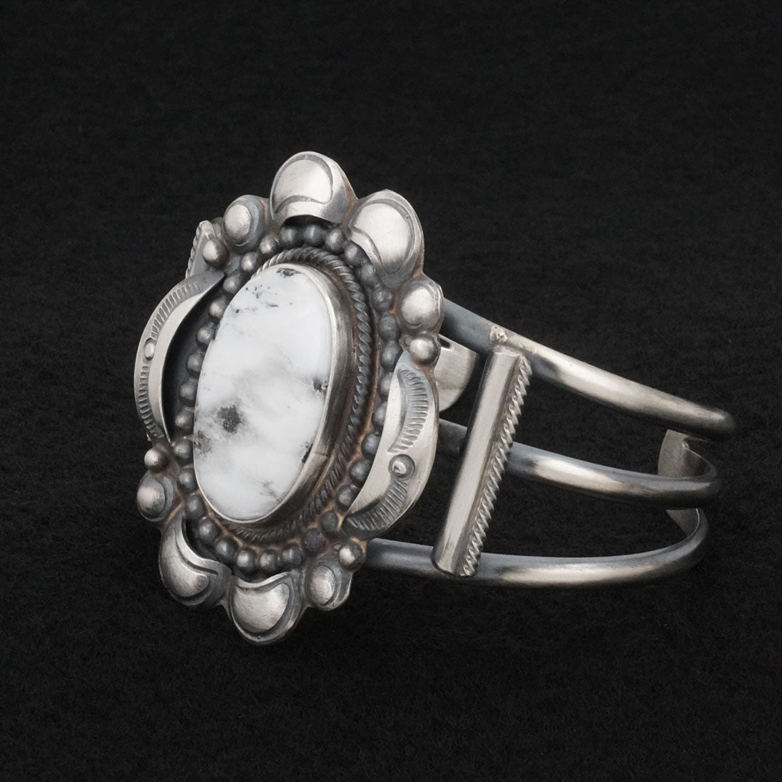 Leslie Nez White Buffalo & Sterling Silver Bracelet