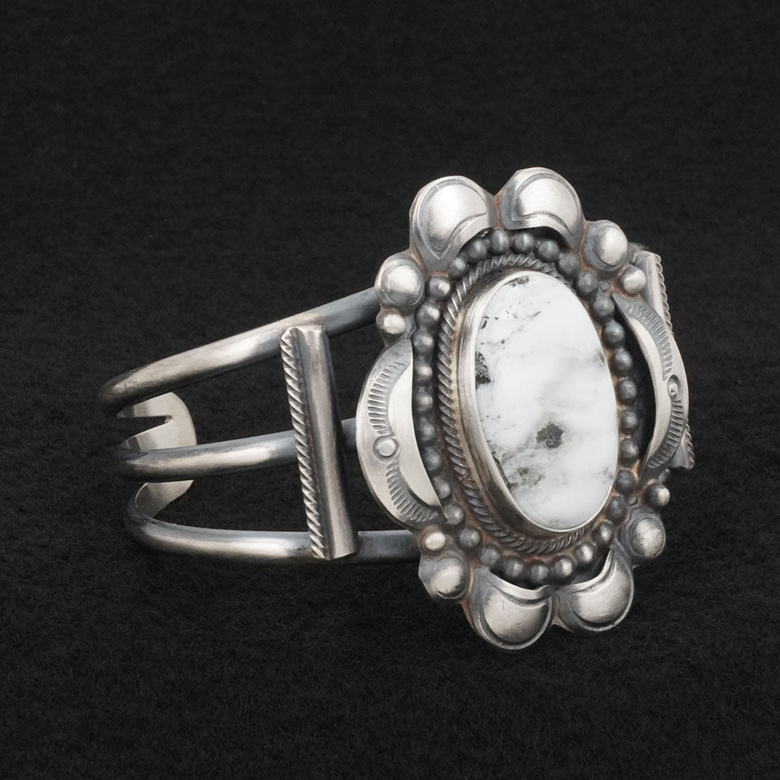 Leslie Nez White Buffalo & Sterling Silver Bracelet