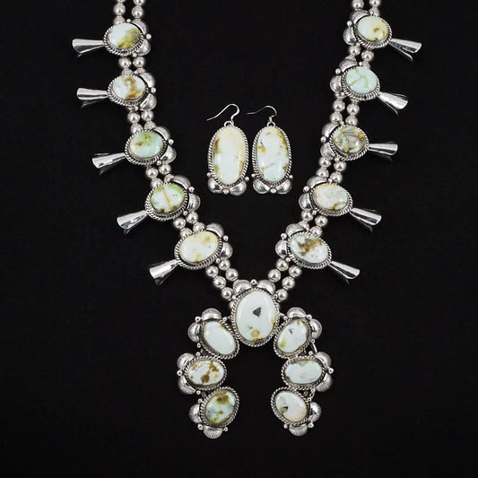 Vernon Johnson Variscite & Sterling Silver Squash Blossom Set