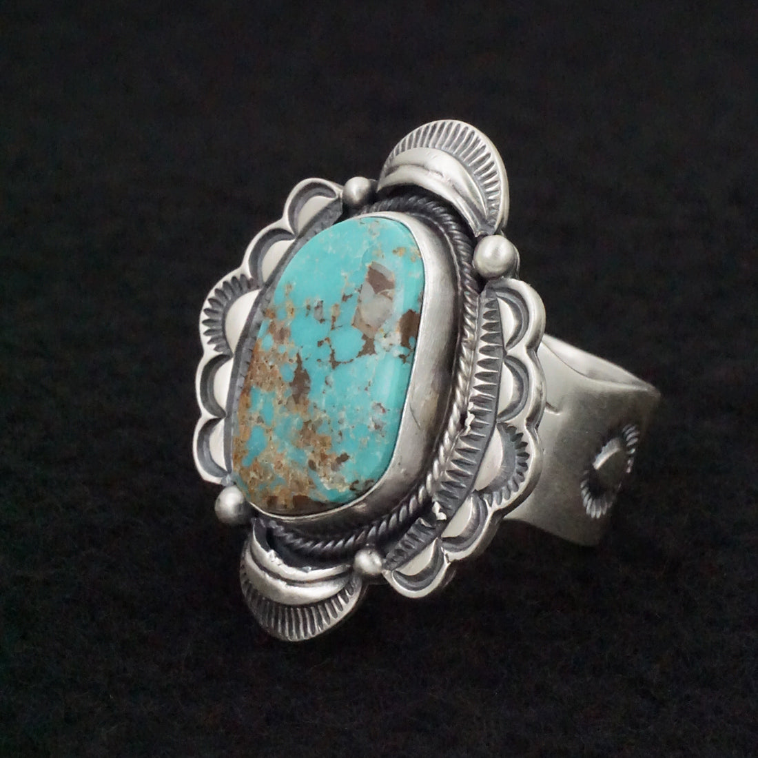 Randy Boyd Turquoise & Sterling Silver Ring Size 7.5