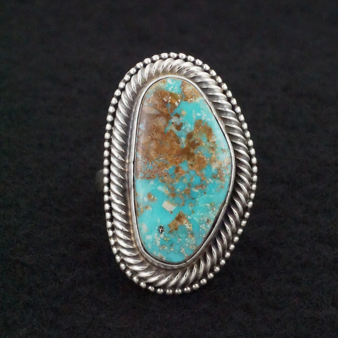 Kathleen Livingston Turquoise & Sterling Silver Ring Size Adjustable