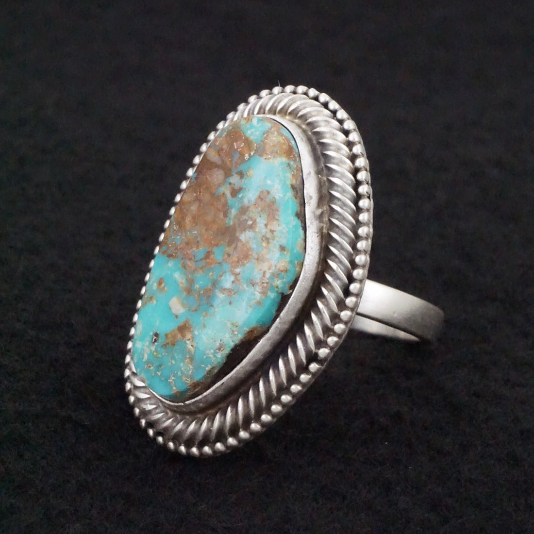 Kathleen Livingston Turquoise & Sterling Silver Ring Size Adjustable