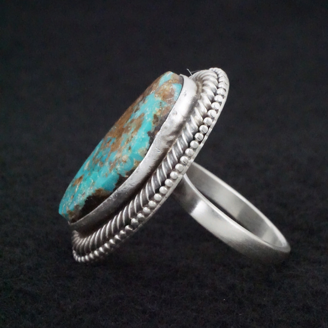 Kathleen Livingston Turquoise & Sterling Silver Ring Size Adjustable