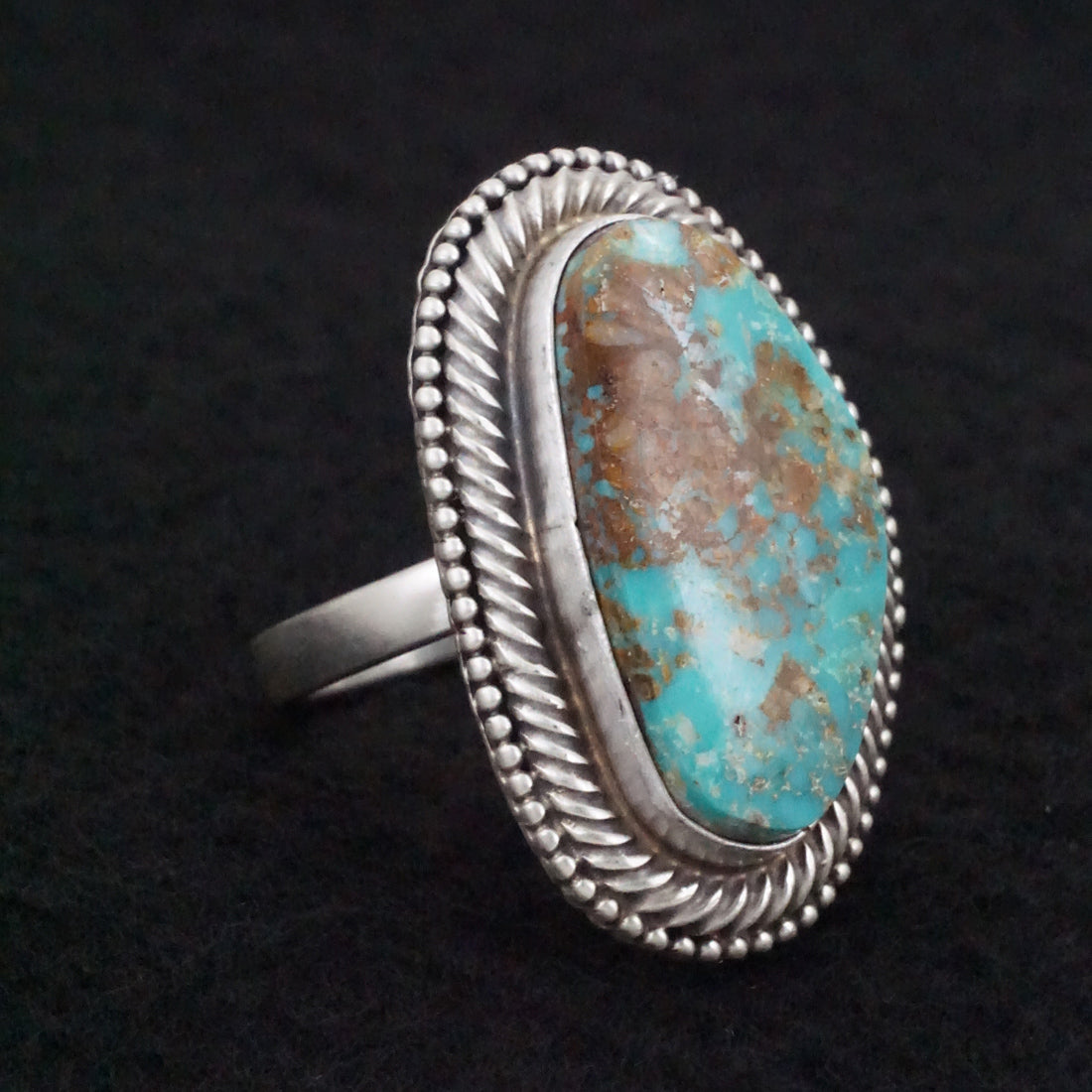 Kathleen Livingston Turquoise & Sterling Silver Ring Size Adjustable