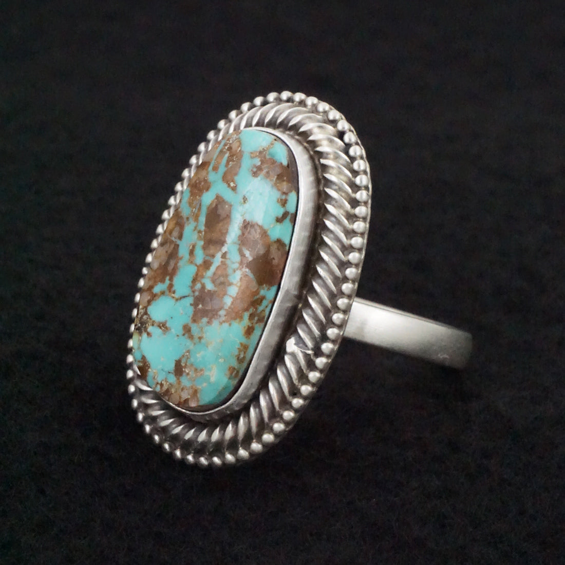 Kathleen Livingston Turquoise & Sterling Silver Ring Size Adjustable