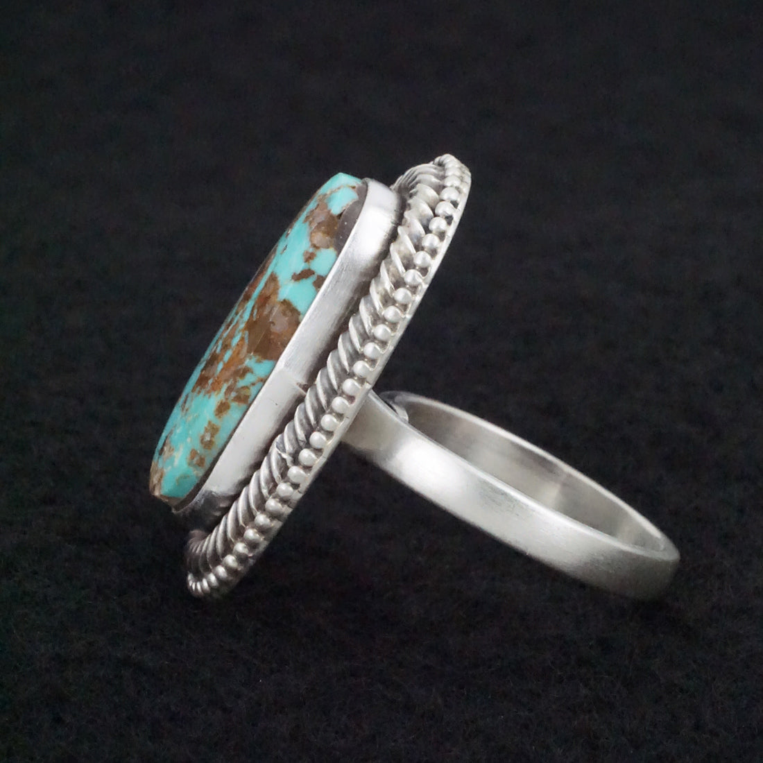 Kathleen Livingston Turquoise & Sterling Silver Ring Size Adjustable