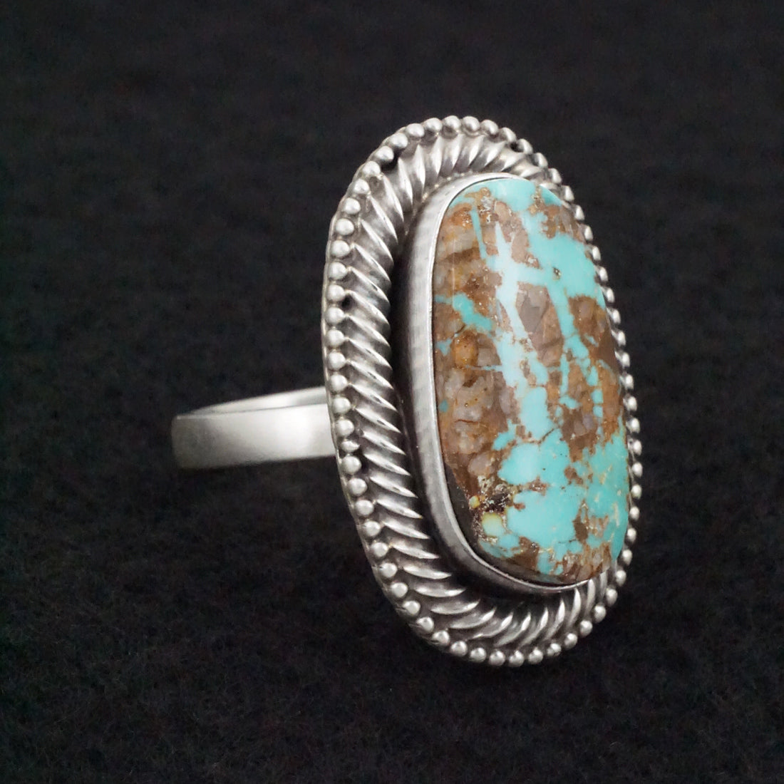 Kathleen Livingston Turquoise & Sterling Silver Ring Size Adjustable