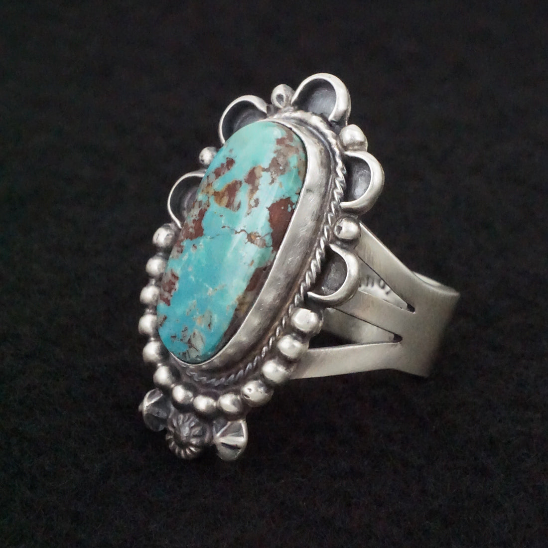 Randy Billy Turquoise & Sterling Silver Ring Size 10