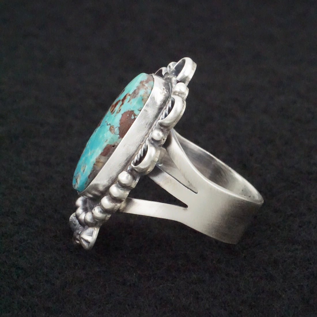 Randy Billy Turquoise & Sterling Silver Ring Size 10